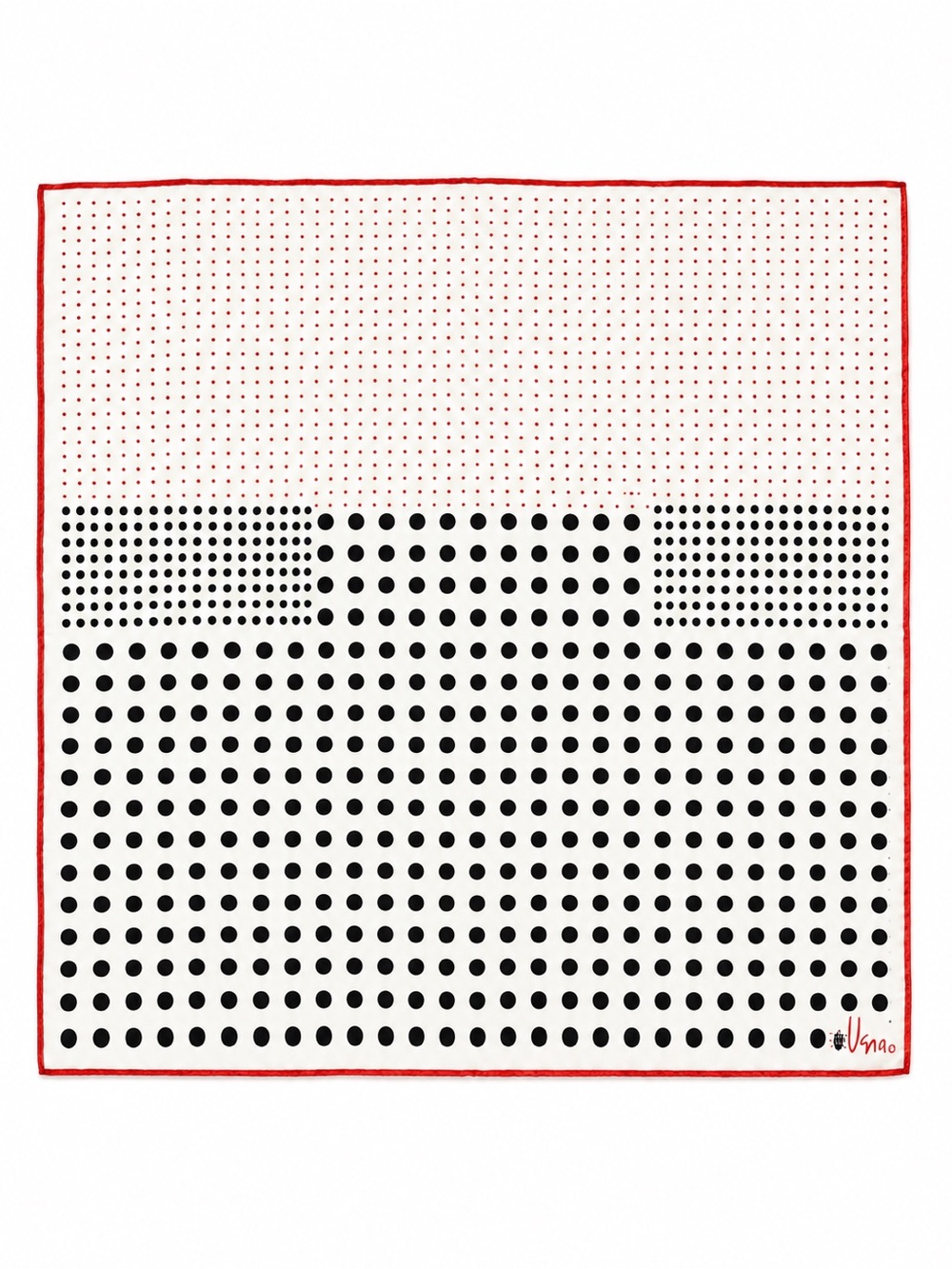 Vintage Vera Neumann Ladybug Polka Dot Scarf Red Black White Square